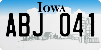 IA license plate ABJ041