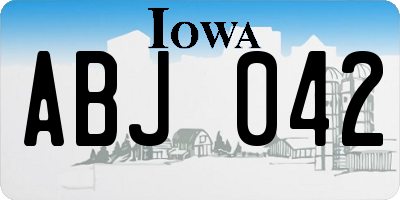 IA license plate ABJ042