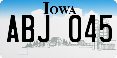 IA license plate ABJ045
