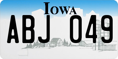 IA license plate ABJ049