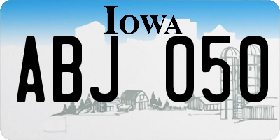 IA license plate ABJ050