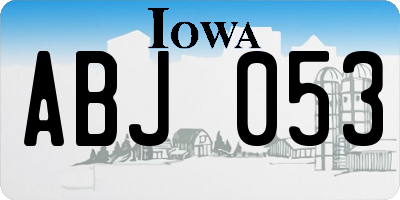 IA license plate ABJ053