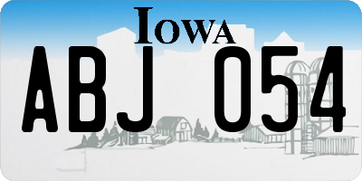 IA license plate ABJ054