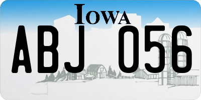IA license plate ABJ056