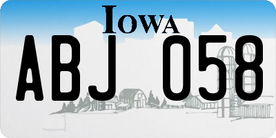 IA license plate ABJ058