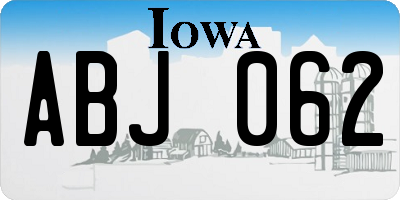 IA license plate ABJ062
