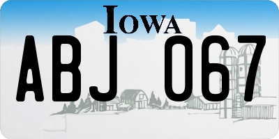 IA license plate ABJ067