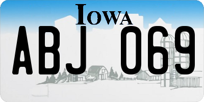 IA license plate ABJ069