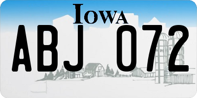 IA license plate ABJ072