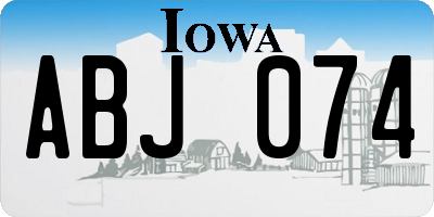 IA license plate ABJ074