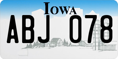 IA license plate ABJ078