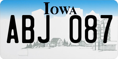 IA license plate ABJ087