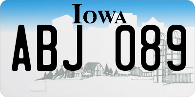 IA license plate ABJ089