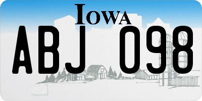 IA license plate ABJ098
