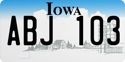 IA license plate ABJ103