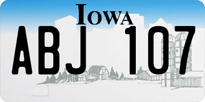 IA license plate ABJ107