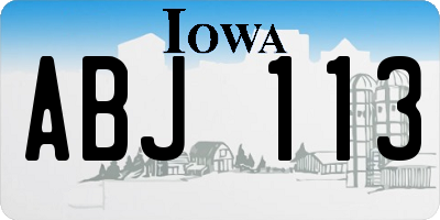 IA license plate ABJ113