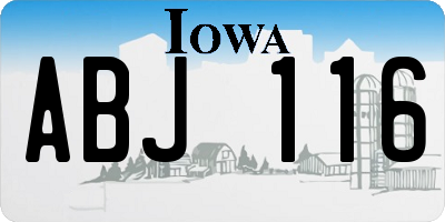 IA license plate ABJ116