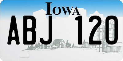 IA license plate ABJ120