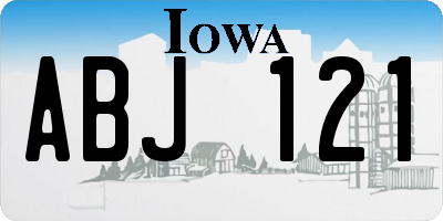 IA license plate ABJ121
