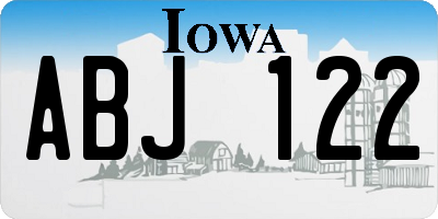 IA license plate ABJ122