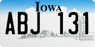 IA license plate ABJ131