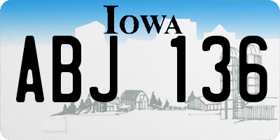 IA license plate ABJ136
