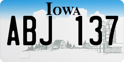 IA license plate ABJ137