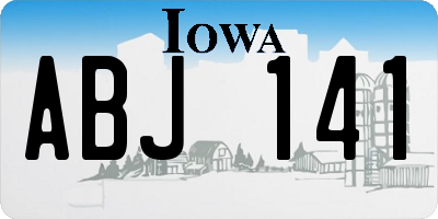 IA license plate ABJ141