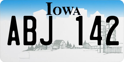 IA license plate ABJ142