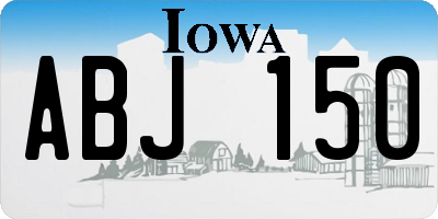 IA license plate ABJ150