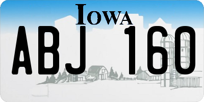 IA license plate ABJ160