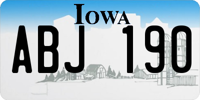 IA license plate ABJ190