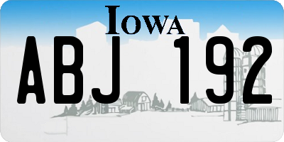 IA license plate ABJ192