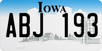 IA license plate ABJ193