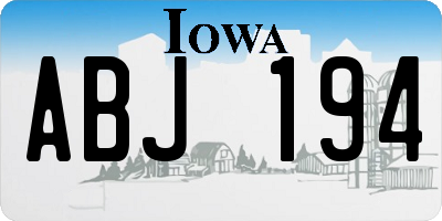 IA license plate ABJ194