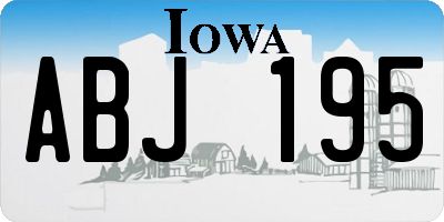 IA license plate ABJ195