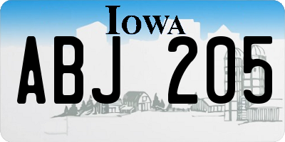 IA license plate ABJ205