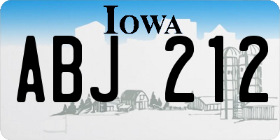 IA license plate ABJ212