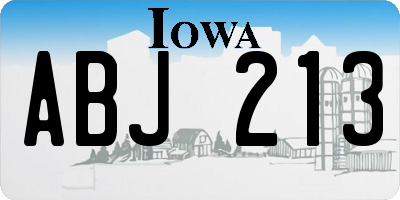 IA license plate ABJ213