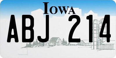 IA license plate ABJ214