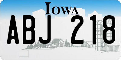 IA license plate ABJ218