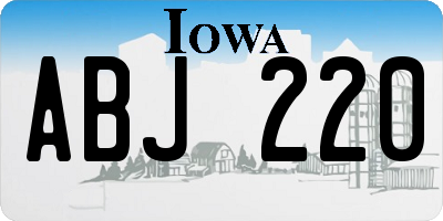 IA license plate ABJ220