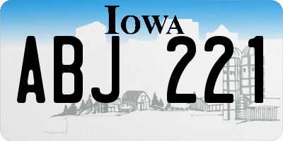 IA license plate ABJ221