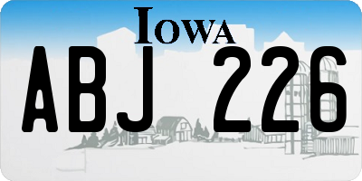 IA license plate ABJ226