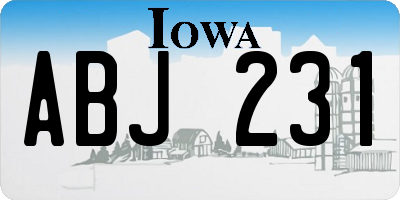 IA license plate ABJ231