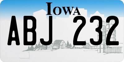 IA license plate ABJ232