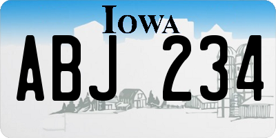 IA license plate ABJ234