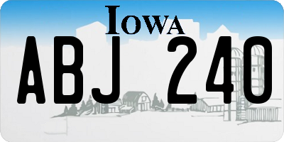 IA license plate ABJ240