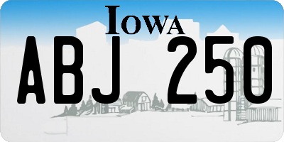 IA license plate ABJ250